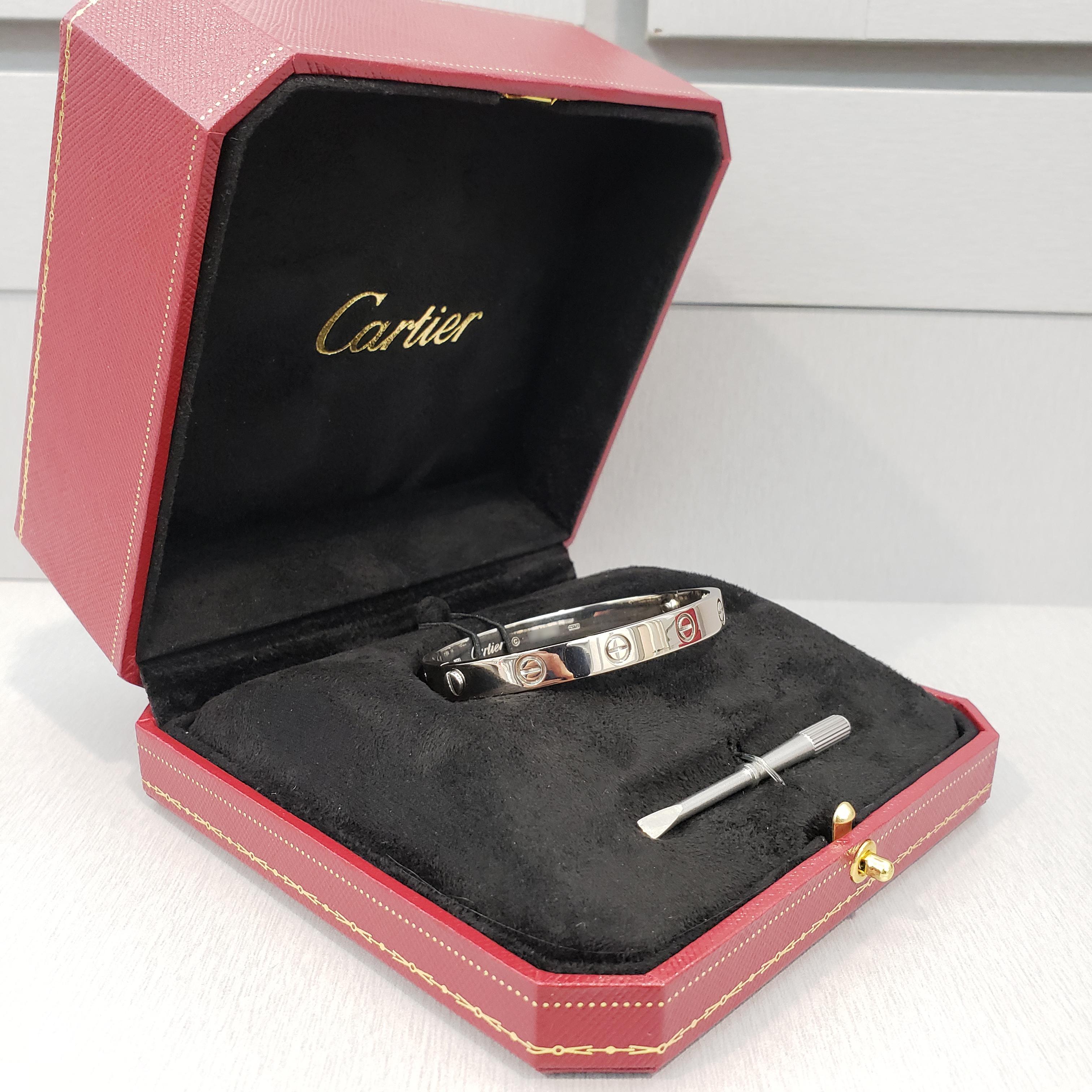 Women's or Men's Cartier 18 Karat White Gold Love Bracelet