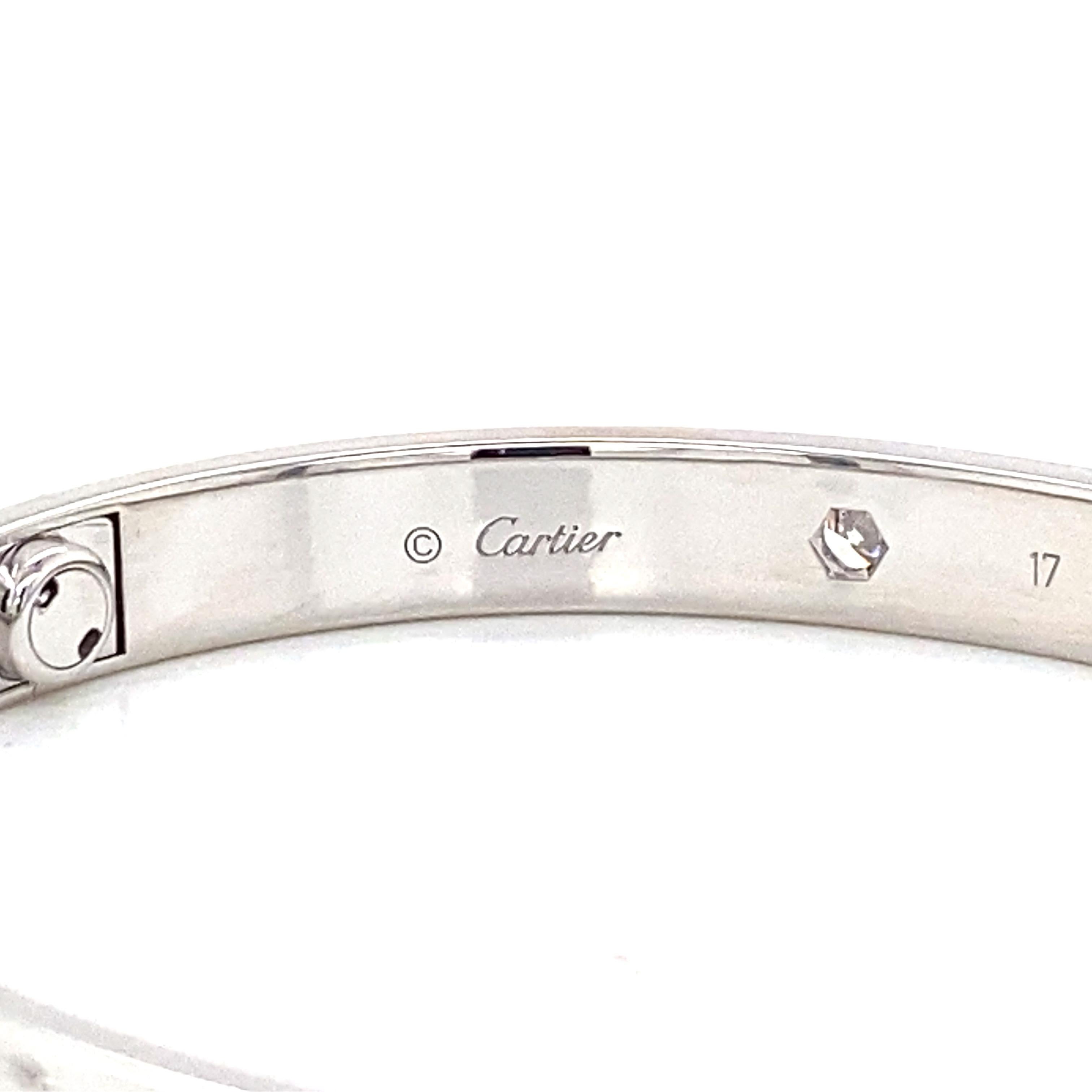 Women's Cartier 18K White Gold Love Bracelet For Sale