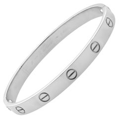 Cartier 18K White Gold Love Bracelet Old Style Size 17