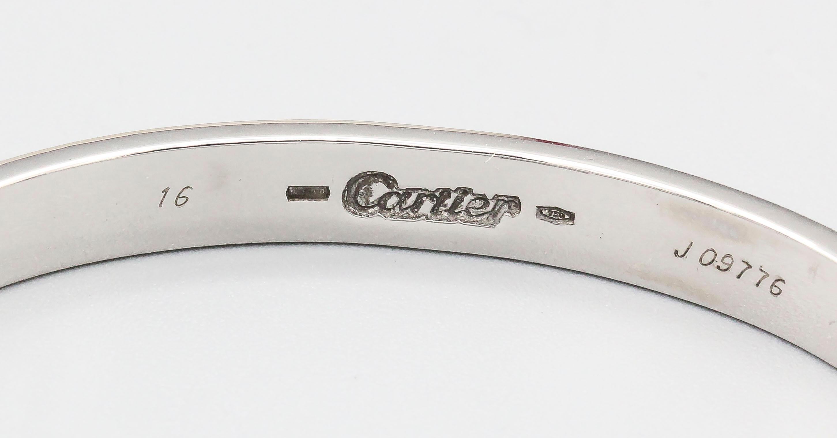 Cartier 18 Karat White Gold Love Bracelet Box Papers 1