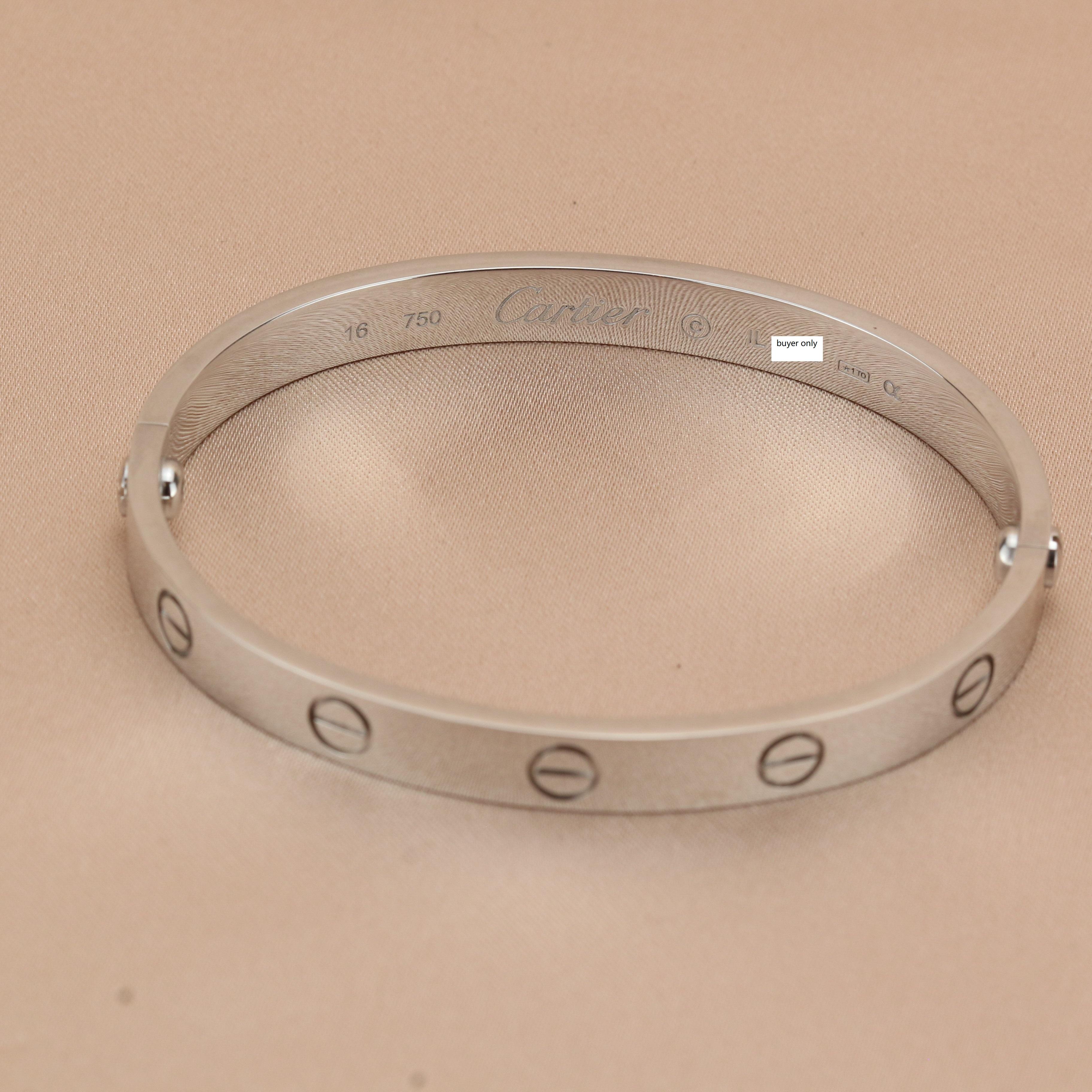 Women's or Men's Cartier 18k White Gold Love Bracelet