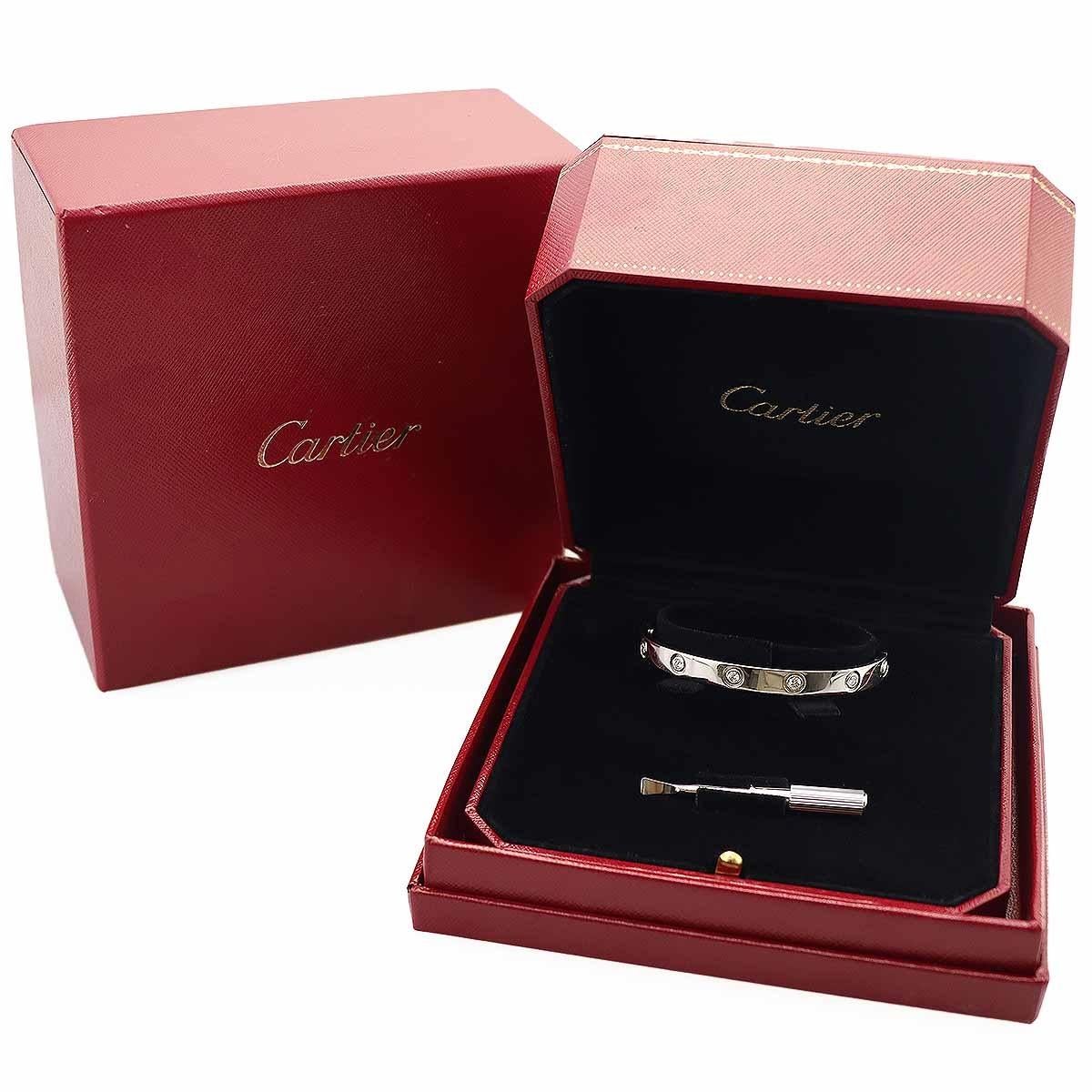Cartier Love-Armband aus 18 Karat Weißgold mit 10P Diamanten, Größe 17 im Angebot 5