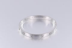 Cartier 18K White Gold Love Bracelet Size 17