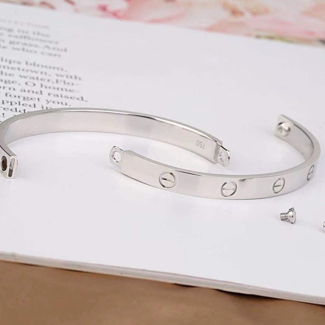 Women's or Men's Cartier 18K White Gold Love Bracelet Size 18 