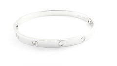 Cartier 18K White Gold Love Bracelet with Screwdriver/Box/Papers