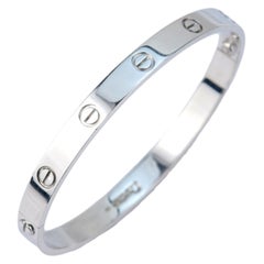 Cartier 18k White Gold Love Bracelet with Box and Card