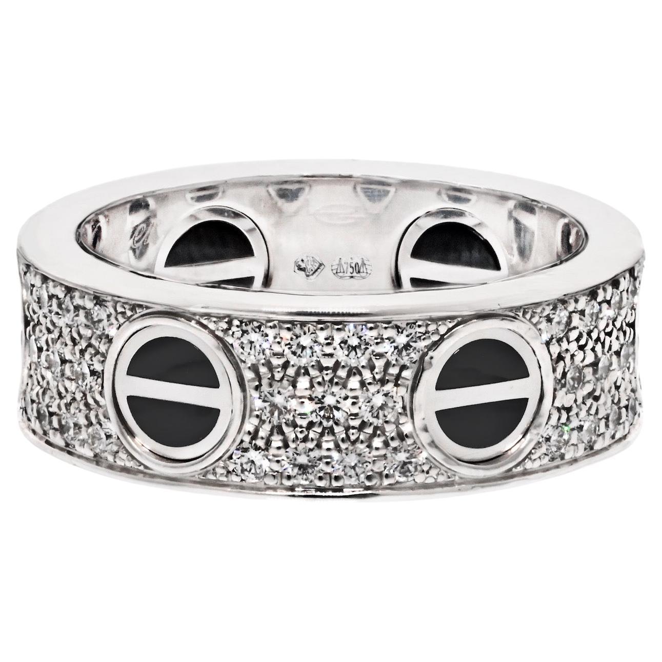 Anillo Cartier Love Diamond Ceramic EU 49 de oro blanco de 18 quilates