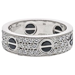 Cartier: 18 Karat Weißgold Love Diamant-Keramik-Ring