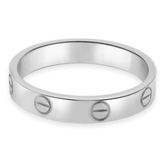 Cartier 18K White Gold Love Ring 3.5mm