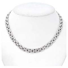 Cartier 18K White Gold Maillon Panthere 3 Row Diamond Necklace