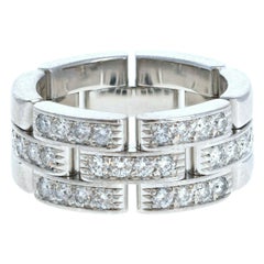 Cartier 18k White Gold Maillon Panthere Diamond Band Ring 11.6g