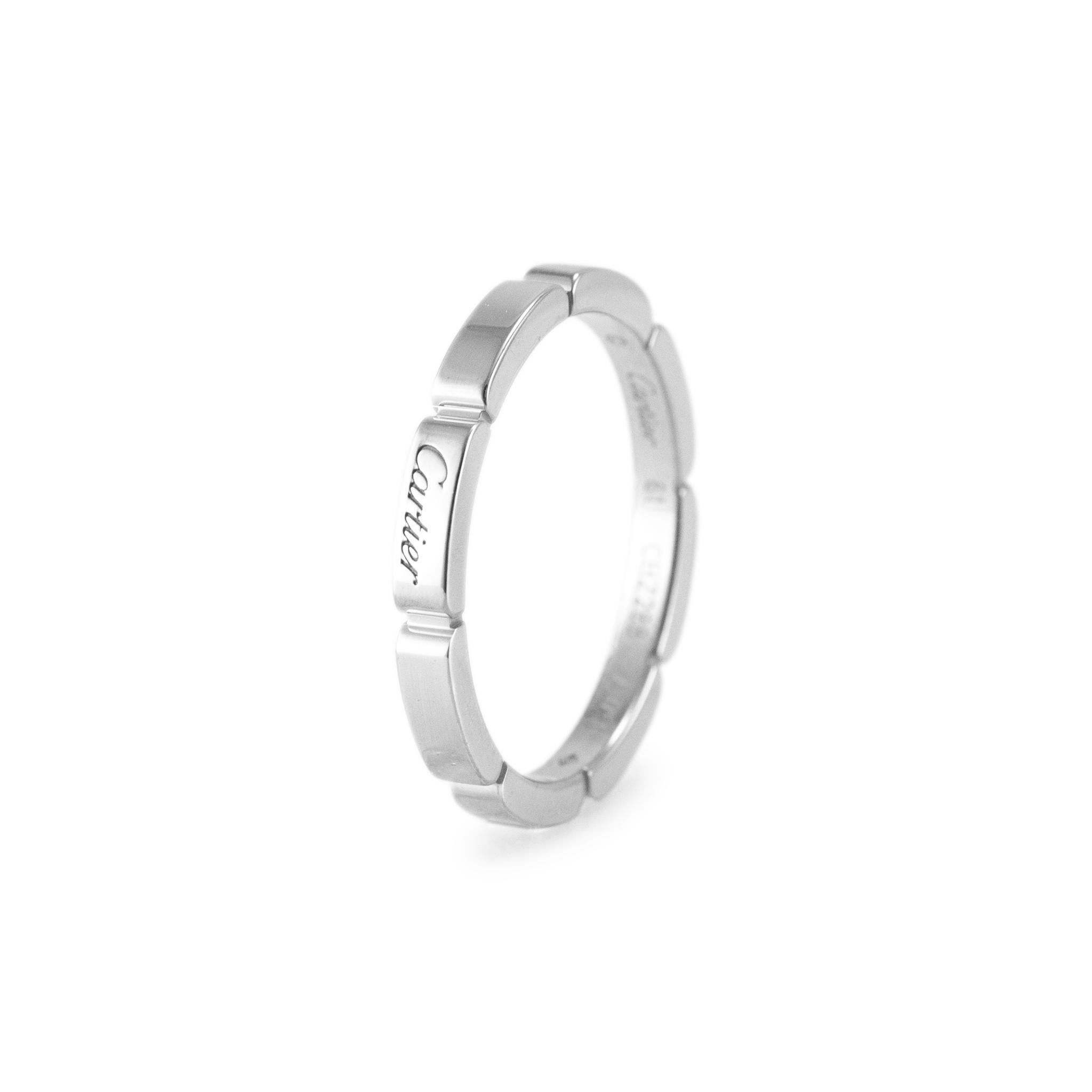 Cartier 18K White Gold Maillon Panthere Wedding Band Ring 1