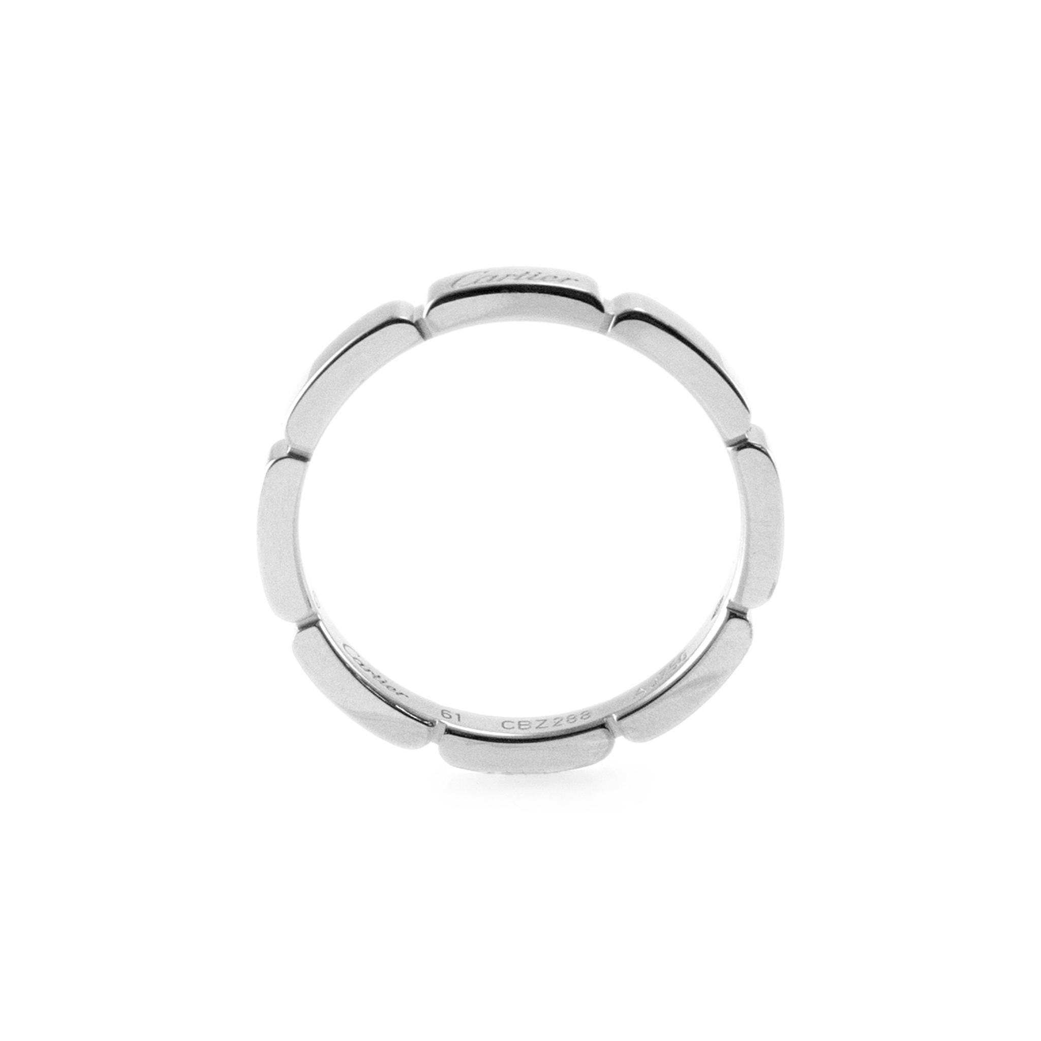 Cartier 18K White Gold Maillon Panthere Wedding Band Ring 2