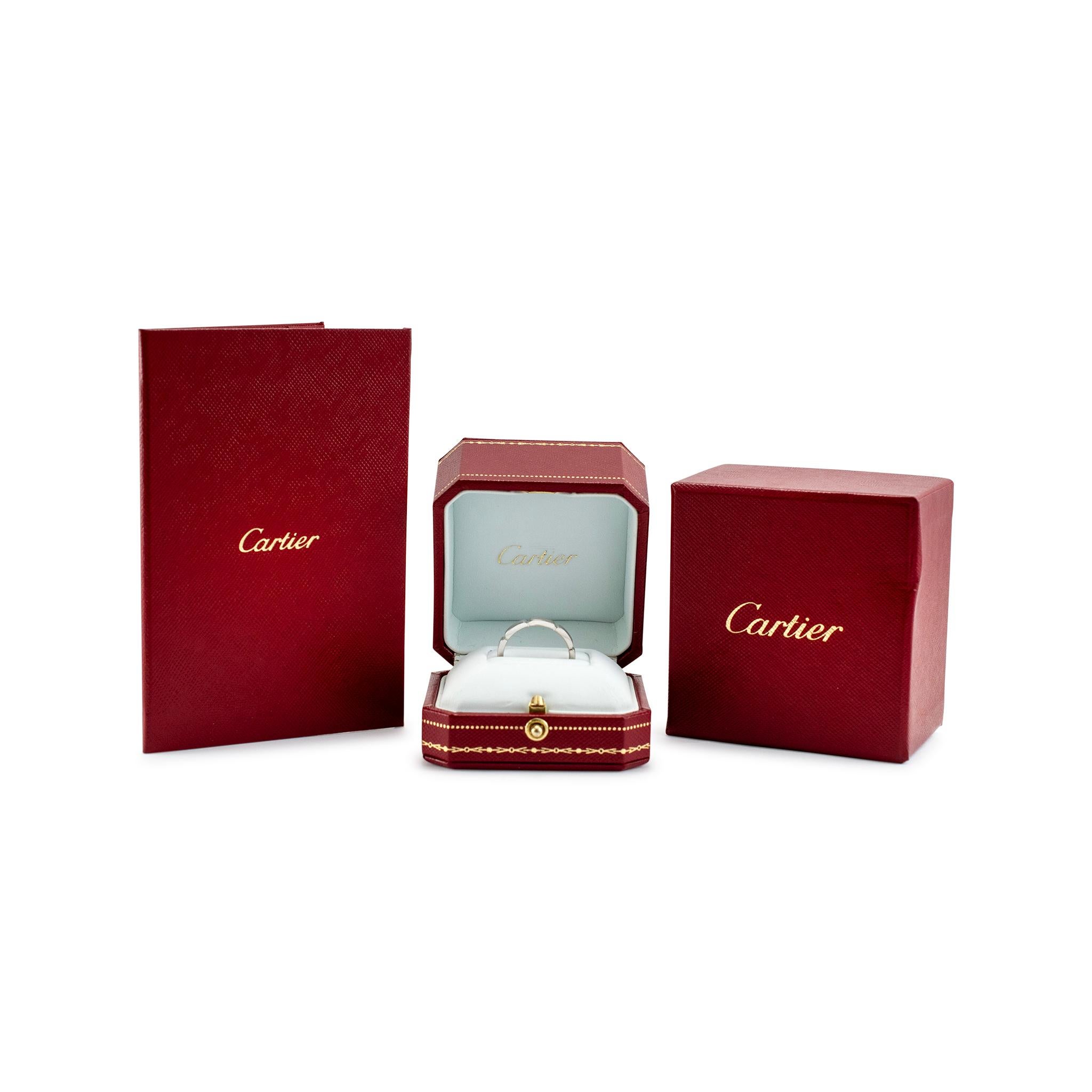 Cartier 18K White Gold Maillon Panthere Wedding Band Ring 3