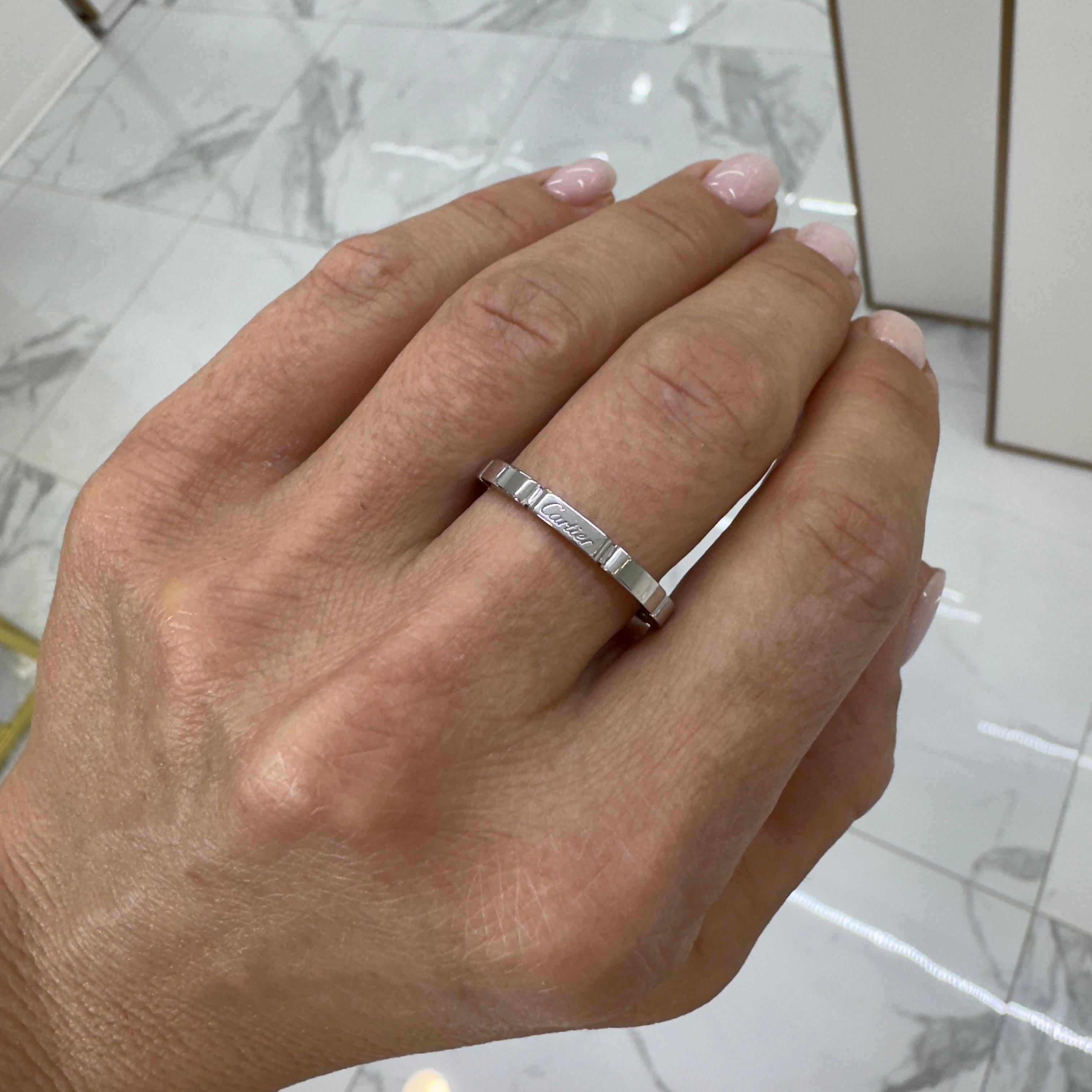 Cartier 18K White Gold Maillon Panthere Wedding Band Ring 5