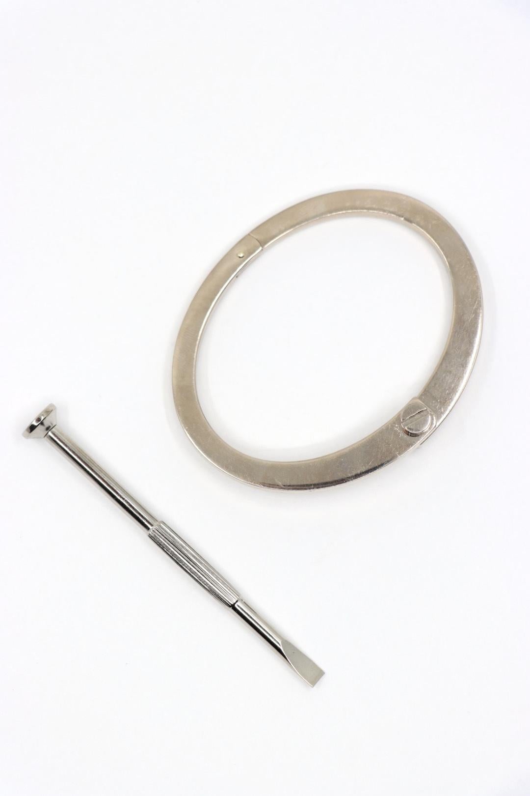 Cartier 18K White Gold  Menotte Bracelet 7