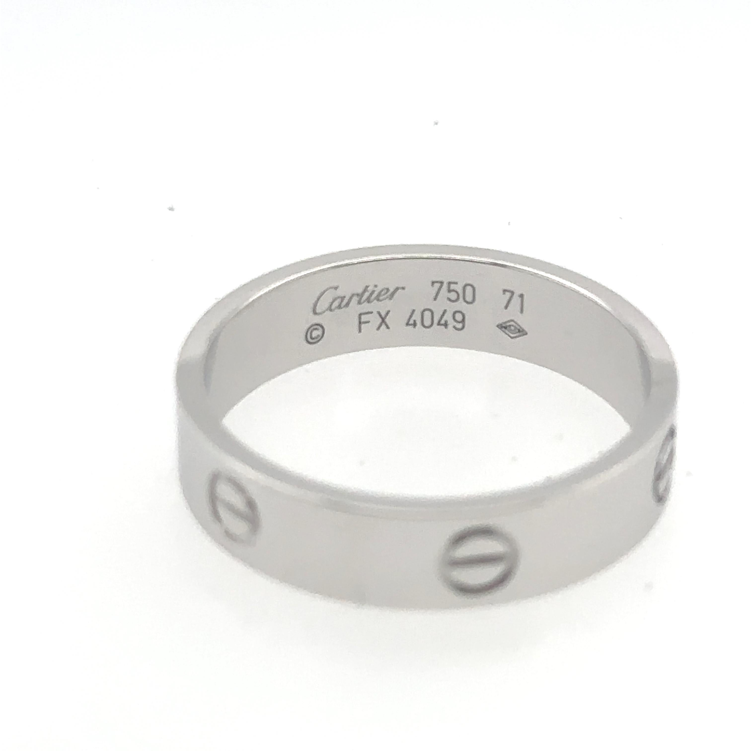 Cartier, bague LOVE pour hommes en or blanc 18 carats Pour hommes en vente