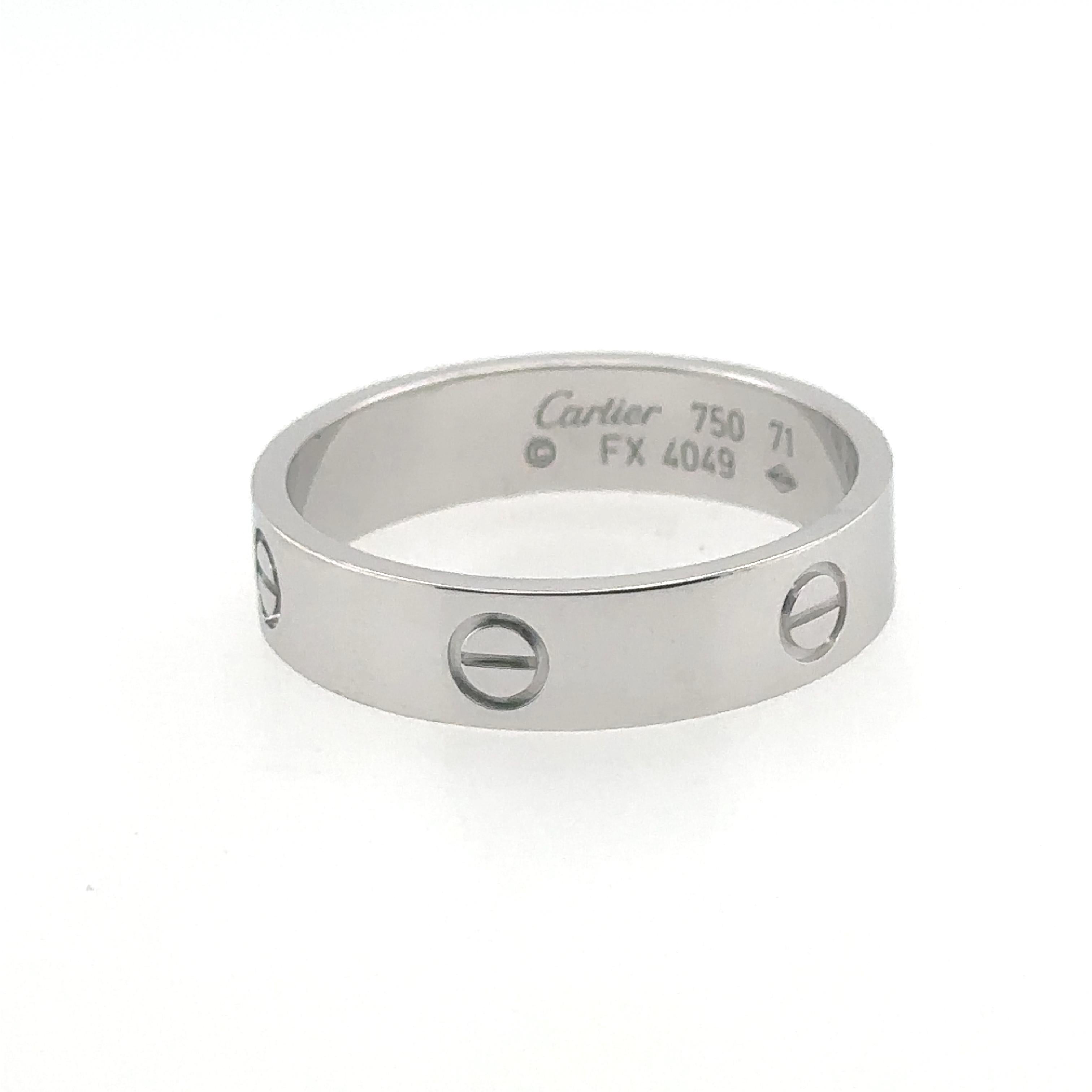 Cartier, bague LOVE pour hommes en or blanc 18 carats en vente 1