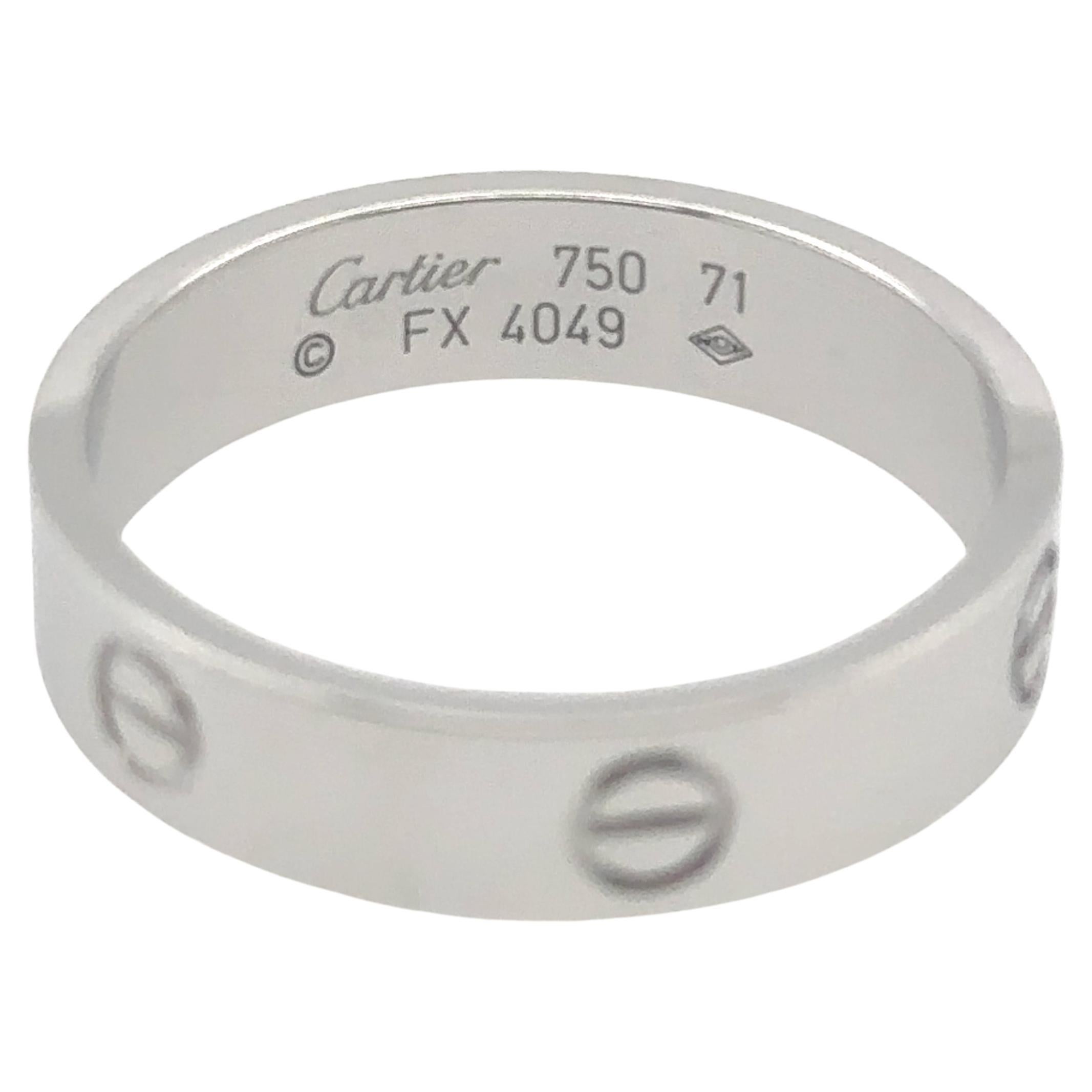 Anillo LOVE para hombre Cartier de oro blanco de 18 quilates