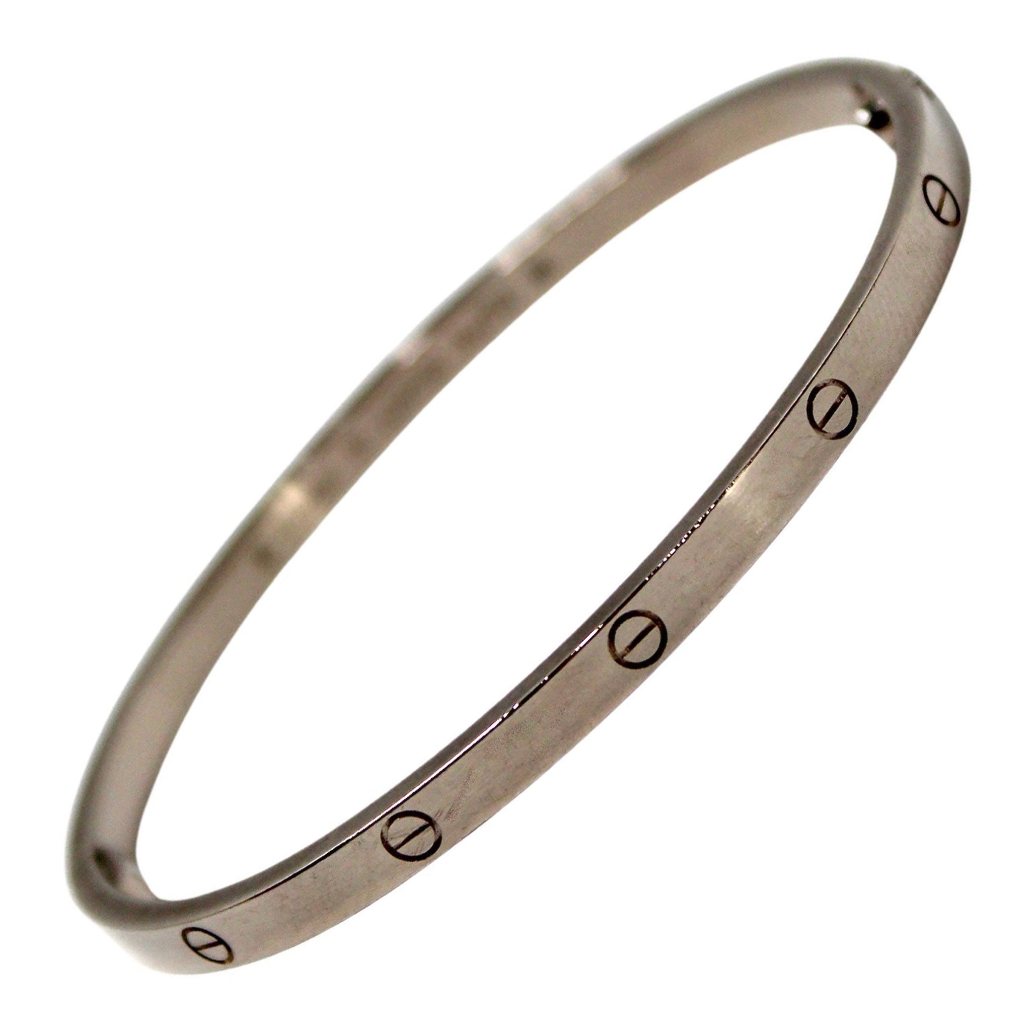 Cartier 18k White Gold Mini Love Bracelet For Sale