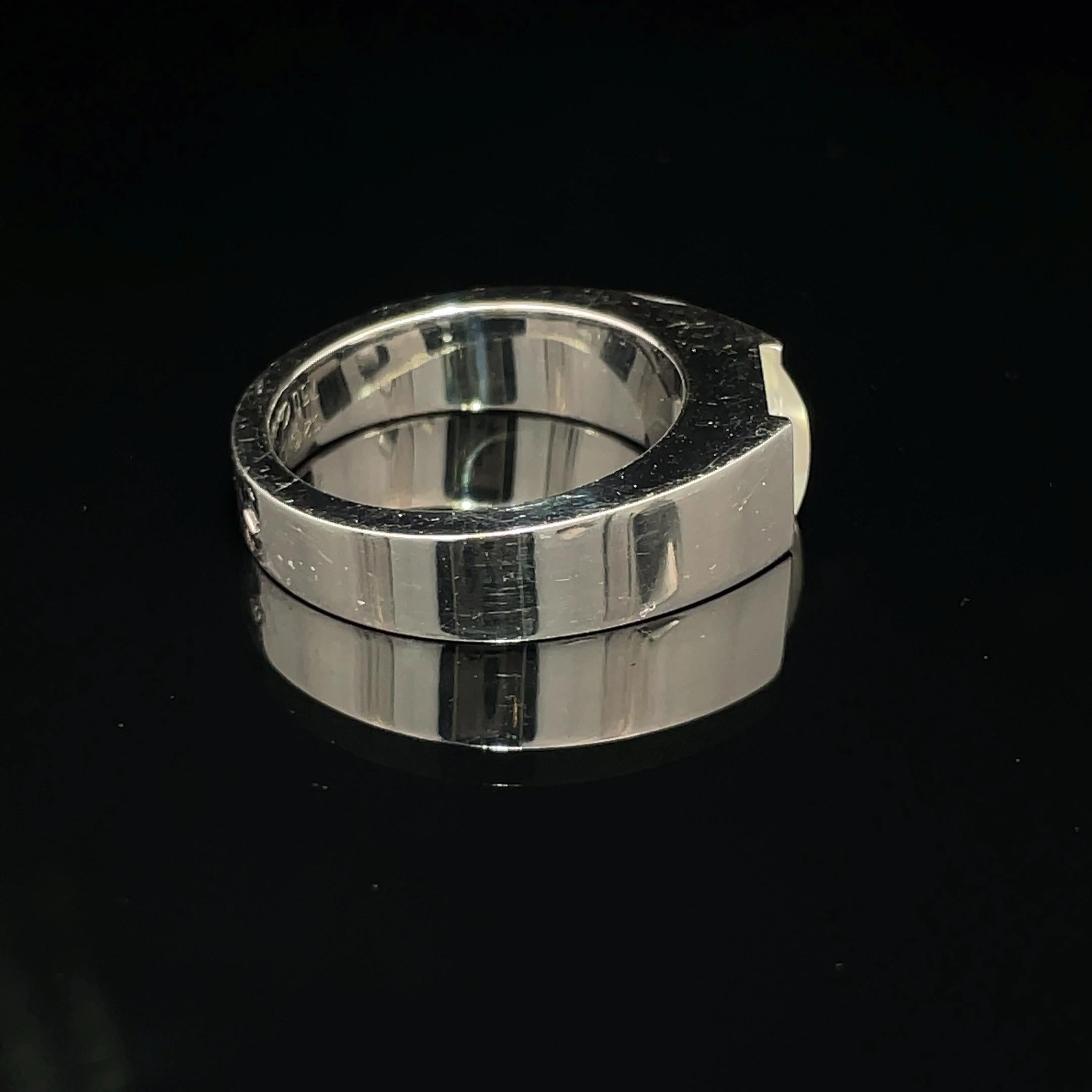 Cartier 18k White Gold Moonstone Ring For Sale 5
