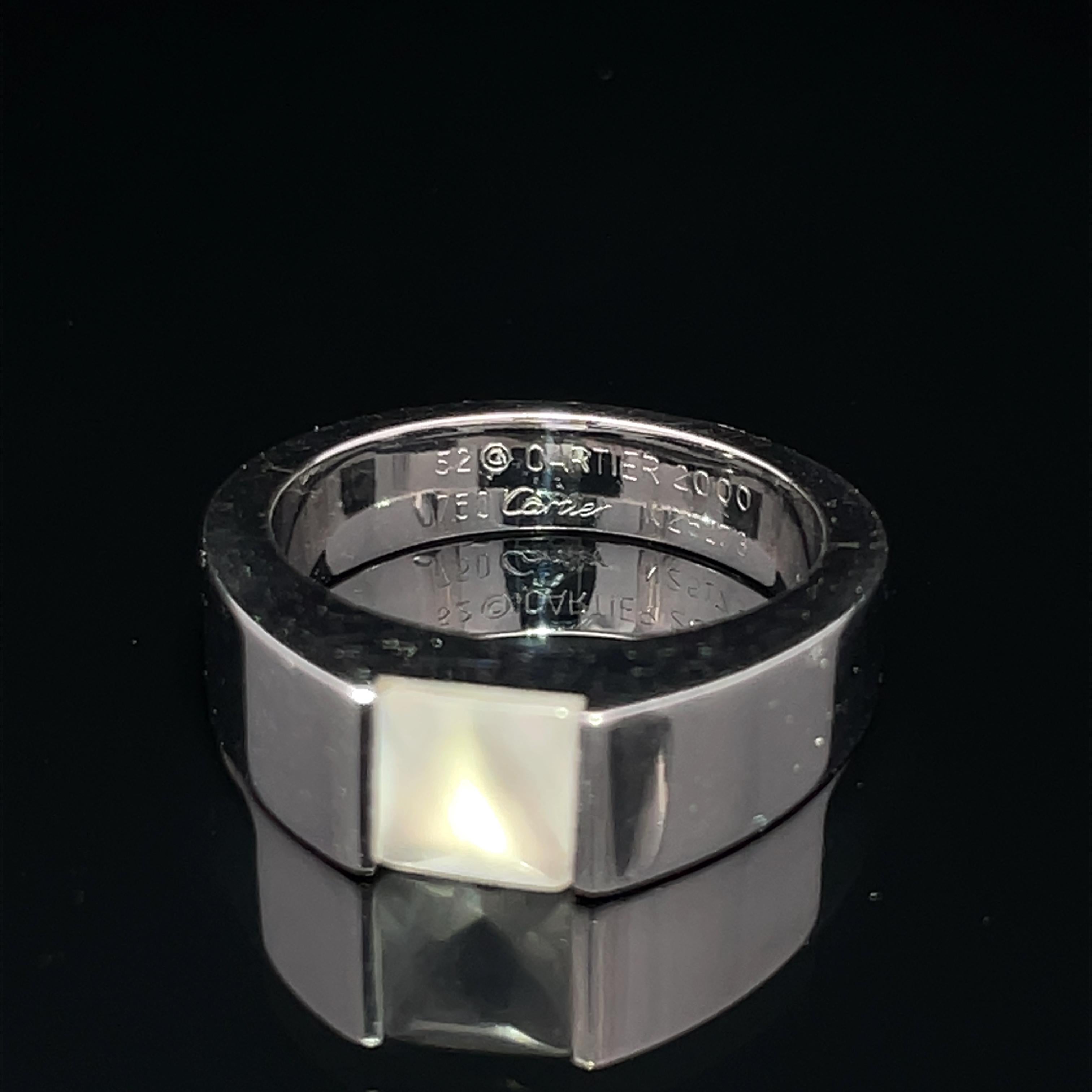 Cartier 18k White Gold Moonstone Ring For Sale 1
