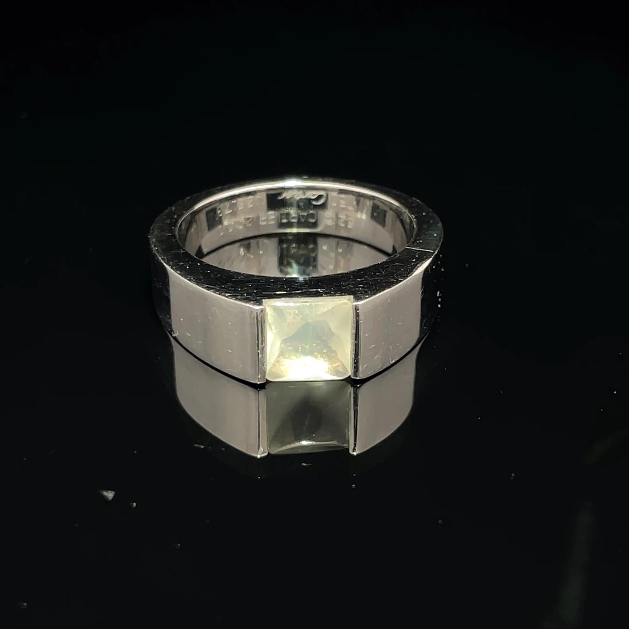Cartier 18k White Gold Moonstone Ring For Sale 3