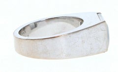 Cartier 18k White Gold Moonstone Tank Ring 12.6g