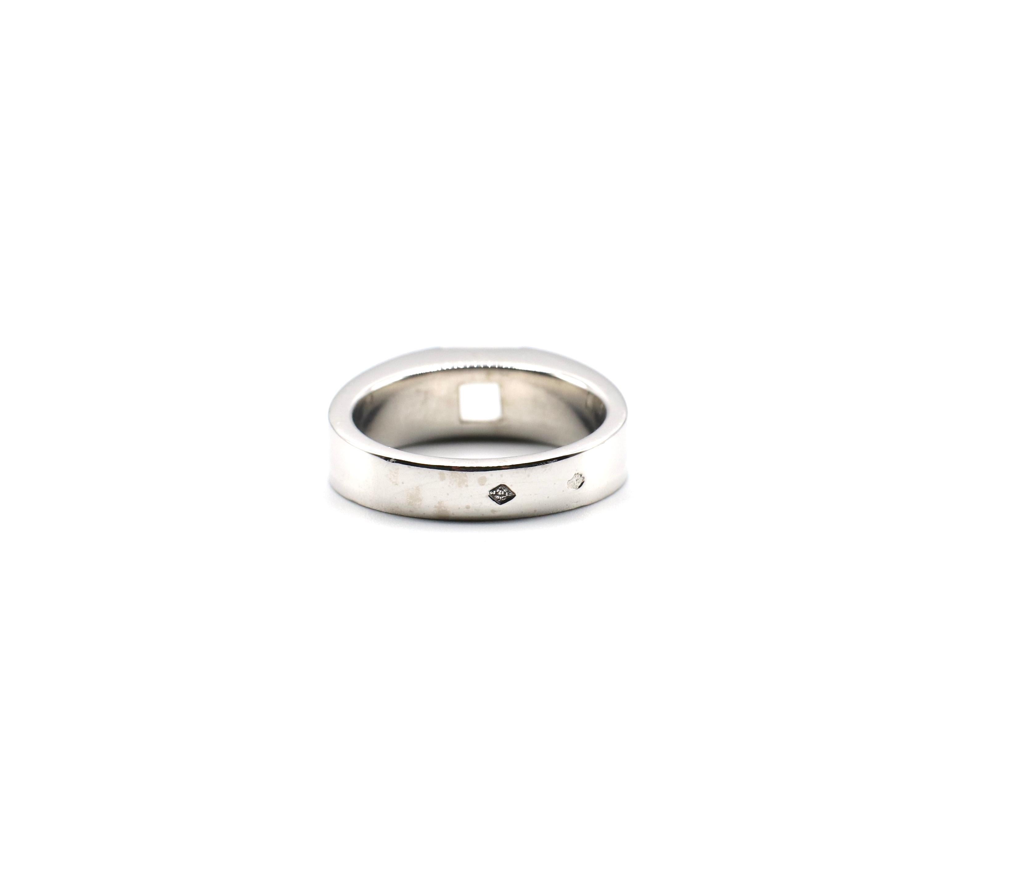 Women's or Men's Cartier 18 Karat White Gold Moonstone Tank Ring