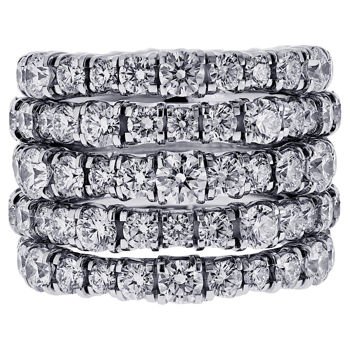 Anello Cartier Lignes Essentielles a più file in oro bianco 18 carati in vendita