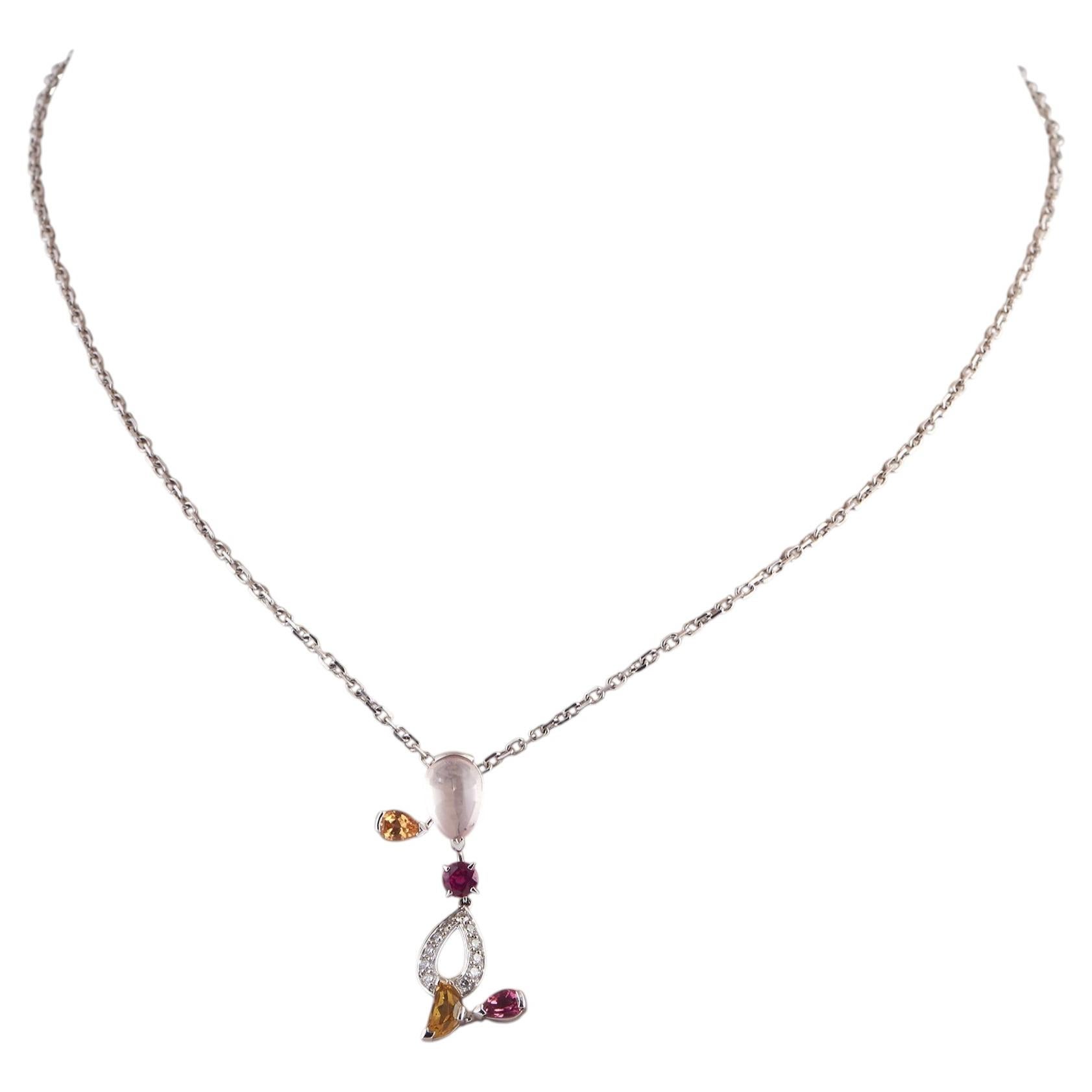 Cartier Collar Oro Blanco 18K Muti-Gemstone CA01-052026 en venta
