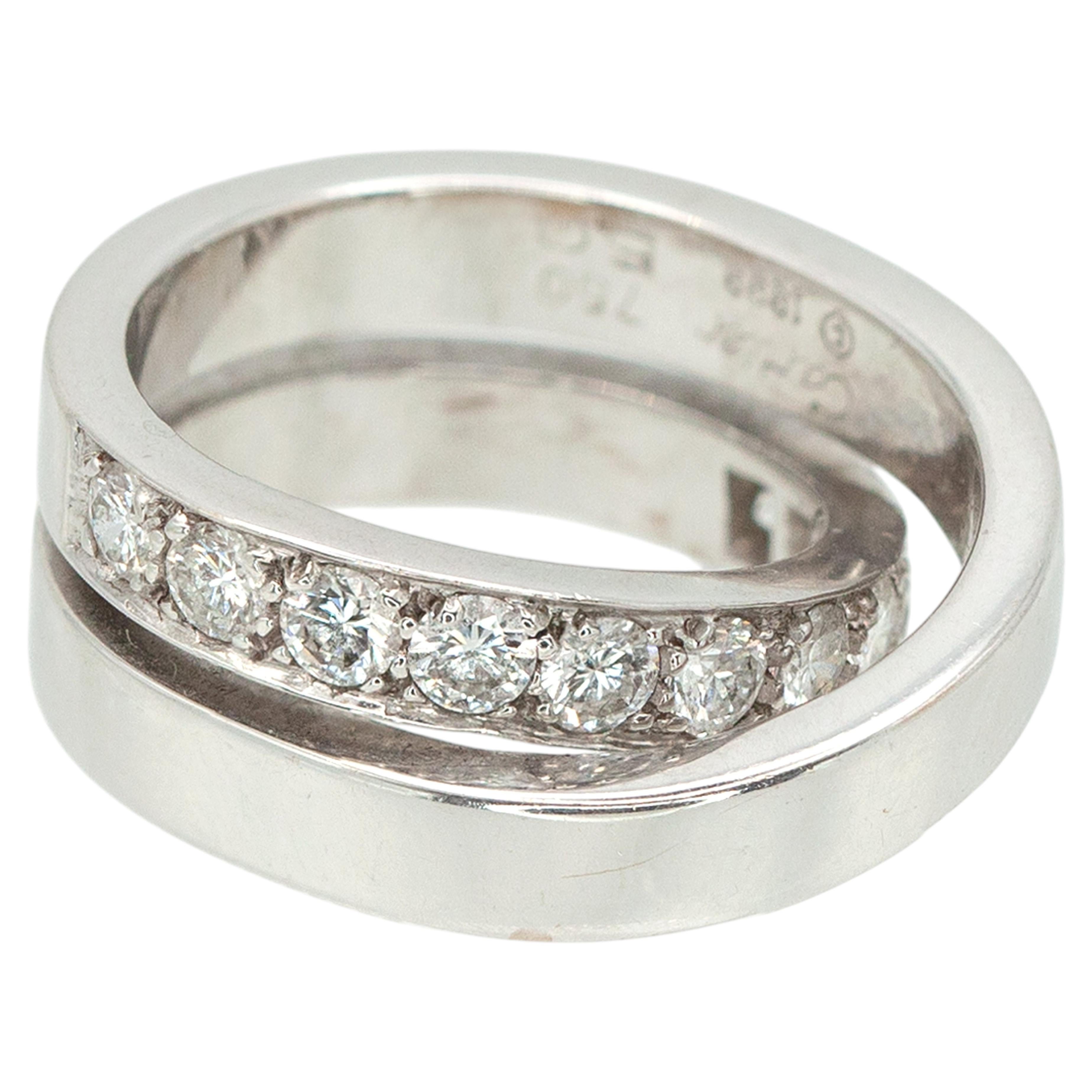 Cartier 18K White Gold Nouvelle Vague Diamond Ring