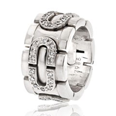 Cartier 18K White Gold Panthere Maillon Diamond Ring
