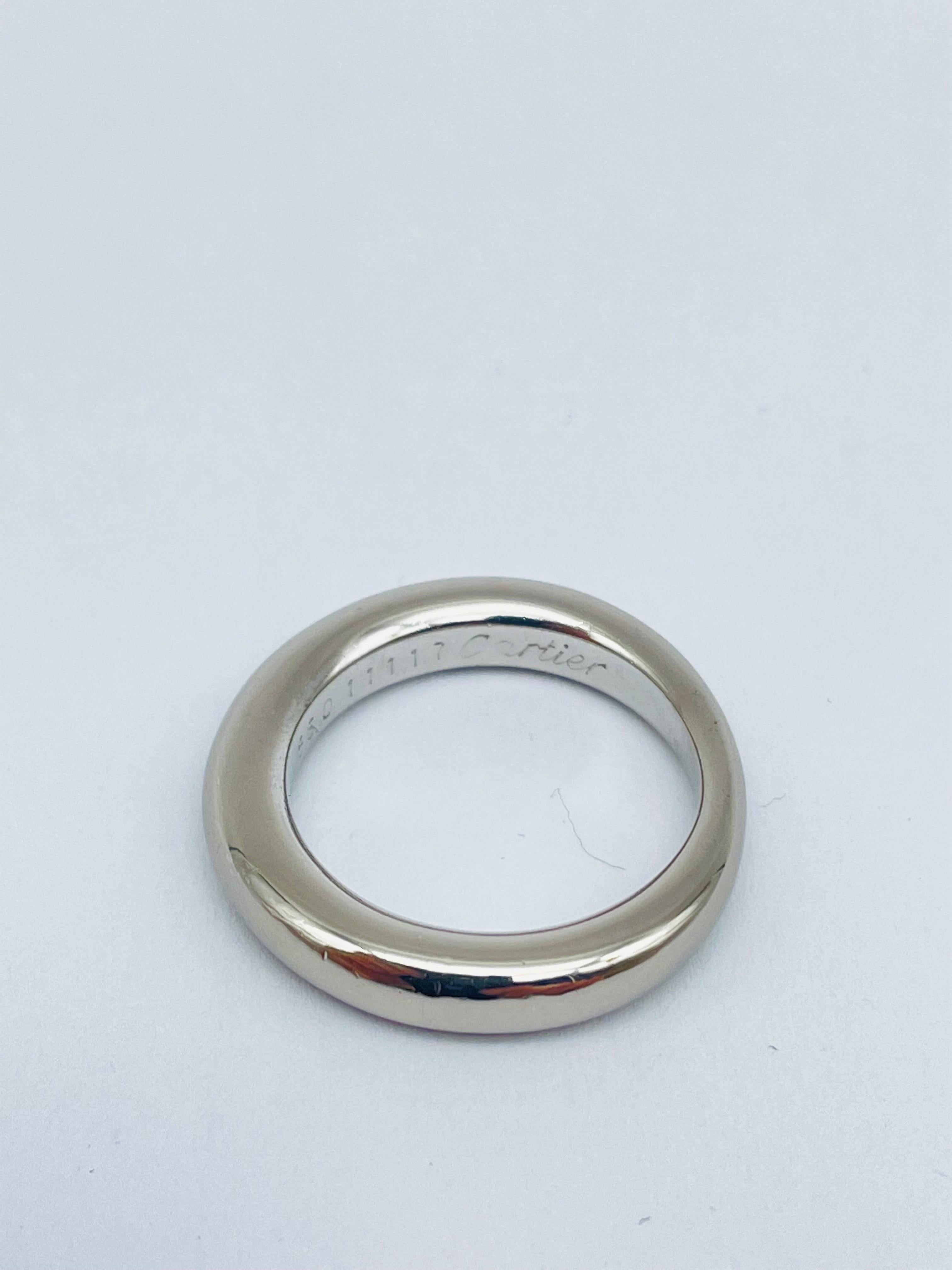 Women's or Men's Cartier 18k White Gold Ring For Sale