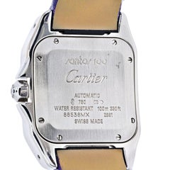 Cartier 18K White Gold Santos 100 Unisex White Gold Diamond Watch