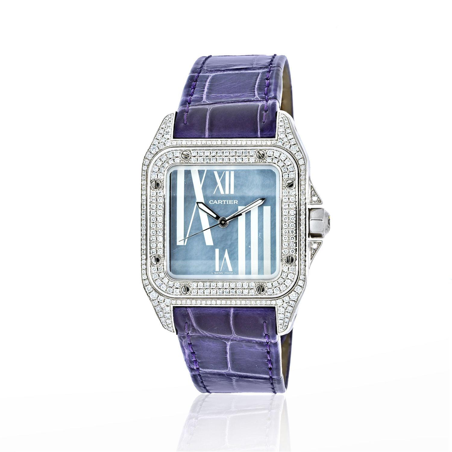 montre cartier santos bleu