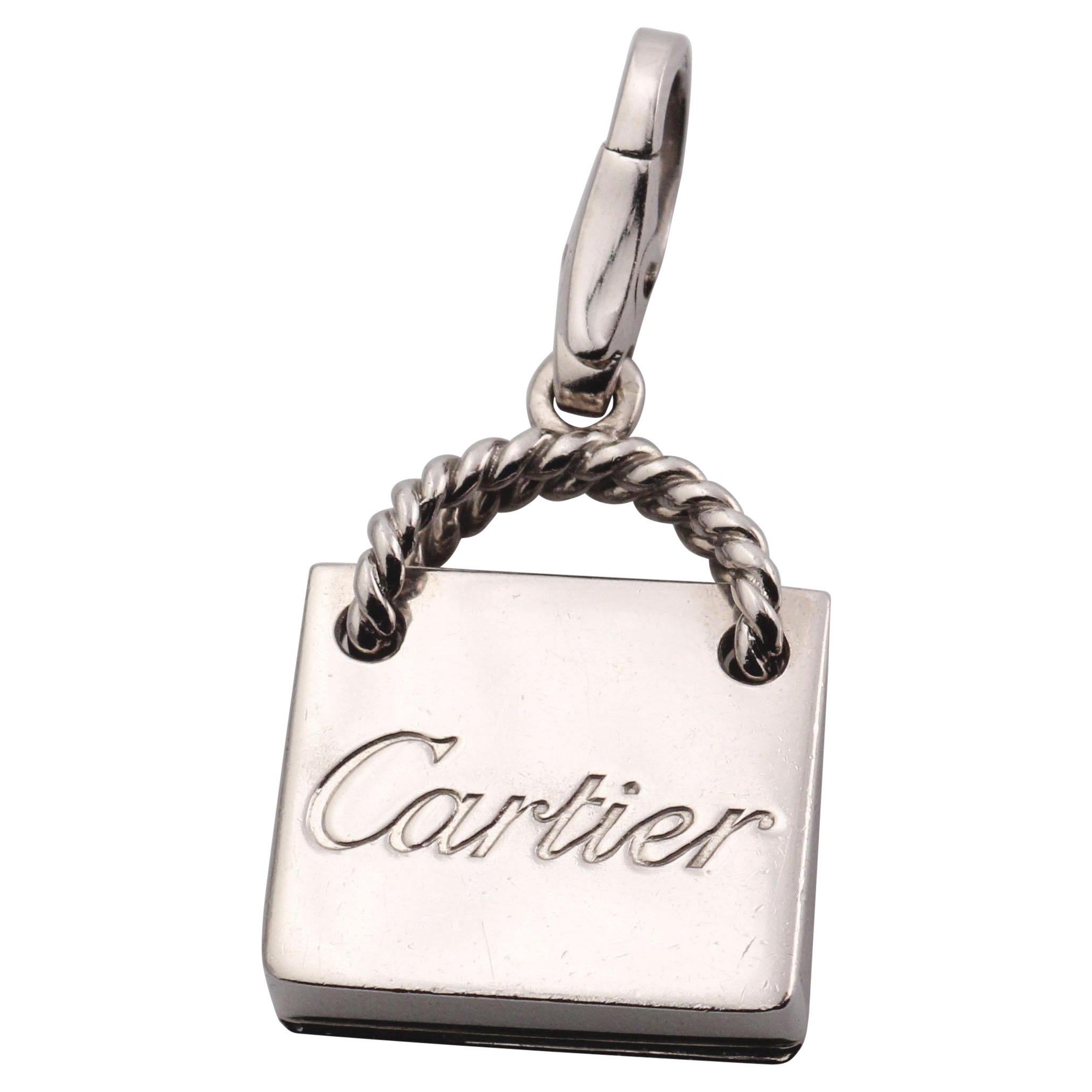 Cartier 18K White Gold Shopping Bag Charm Pendant