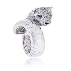 Cartier 18K Weißgold Größe 7,25 Diamant Panther Wrap Lakarda Ring