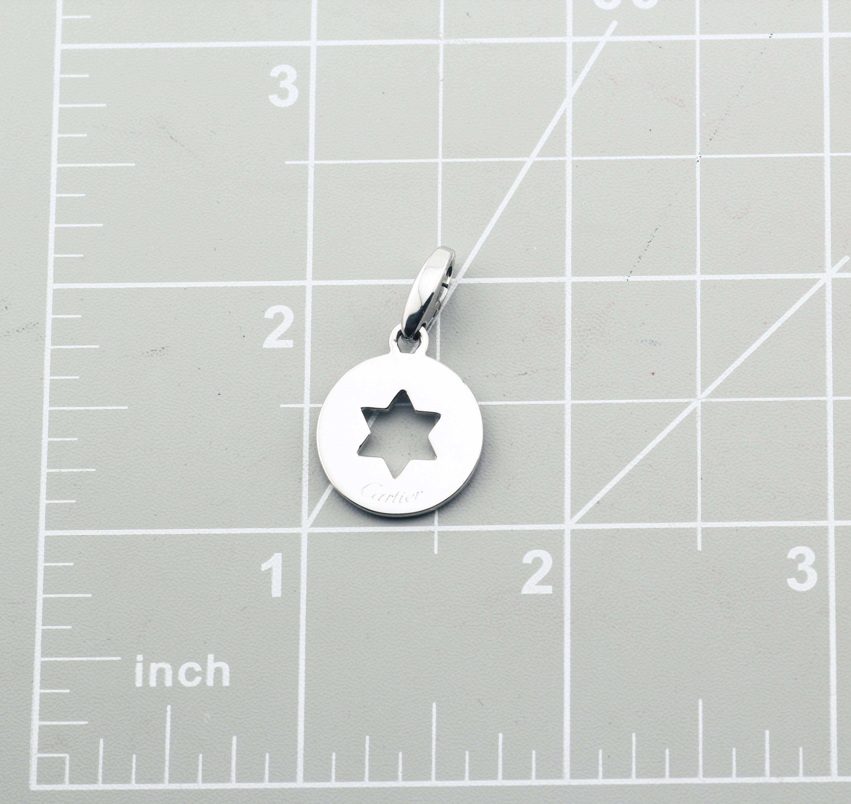 Cartier 18K White Gold Star of David Charm Pendant 3