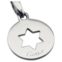 Cartier 18K White Gold Star of David Charm Pendant