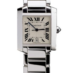 Cartier 18 Karat Weißgold Tank Francaise Automatische Armbanduhr Ref. 2366 Großes Modell