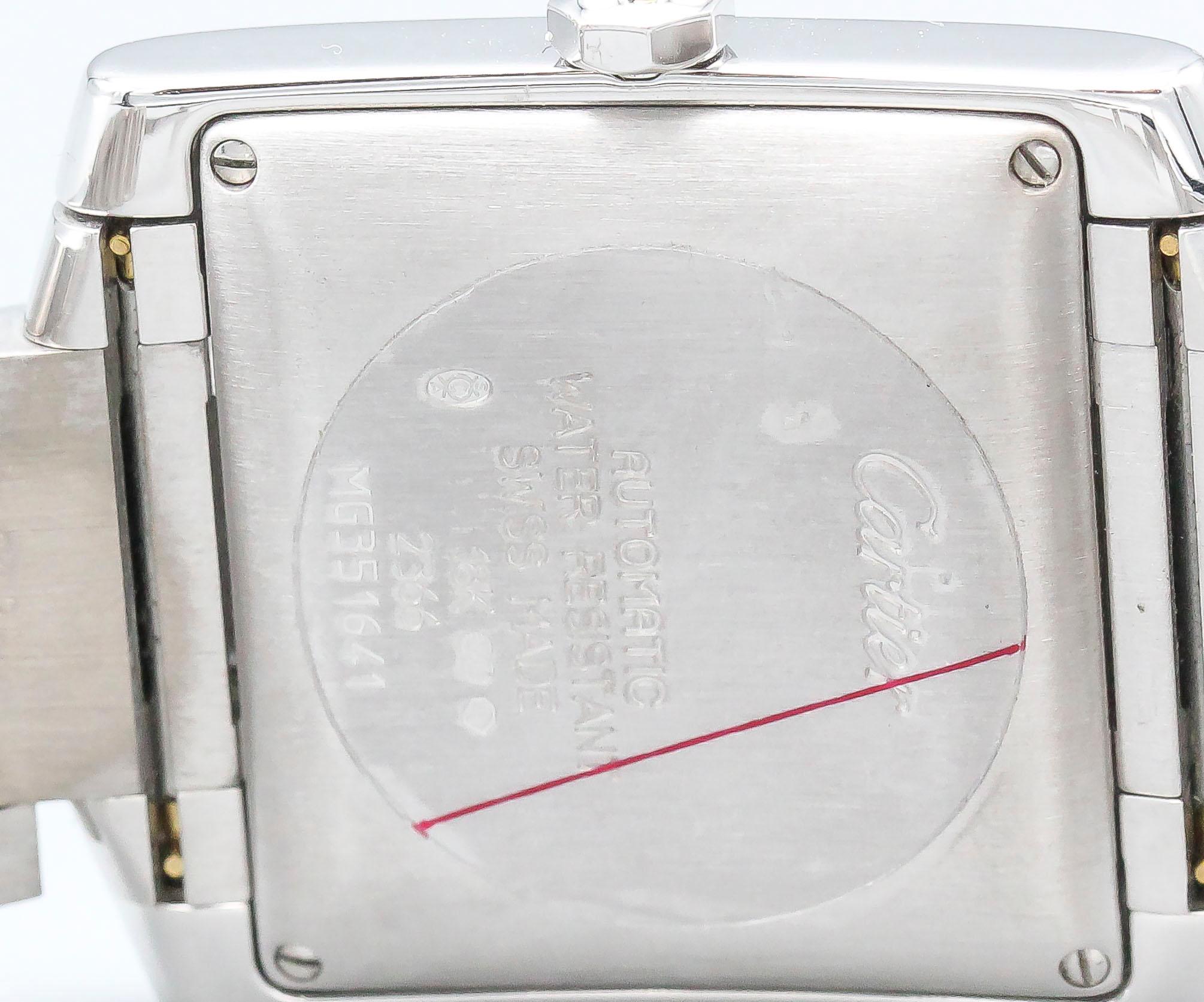 Cartier 18 Karat White Gold Tank Francaise Date Midsize Wristwatch 4