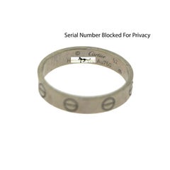 Cartier 18 Karat White Gold Thin Small Band Love Ring