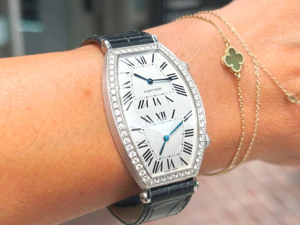 This is simply a stunningly beautiful time piece in its own right. The fact that it allows for duel, independently adjustable time zones on a single dial is almost icing on the cake!
 
Watch comes with original pouch & pillow 
comes with 1 Year