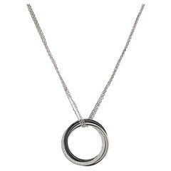 Cartier 18K White Gold Trinity Ceramic Diamond Necklace