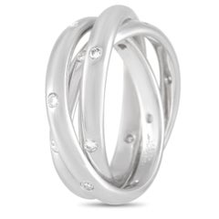 Cartier 18 Karat White Gold Trinity Diamond Band Ring