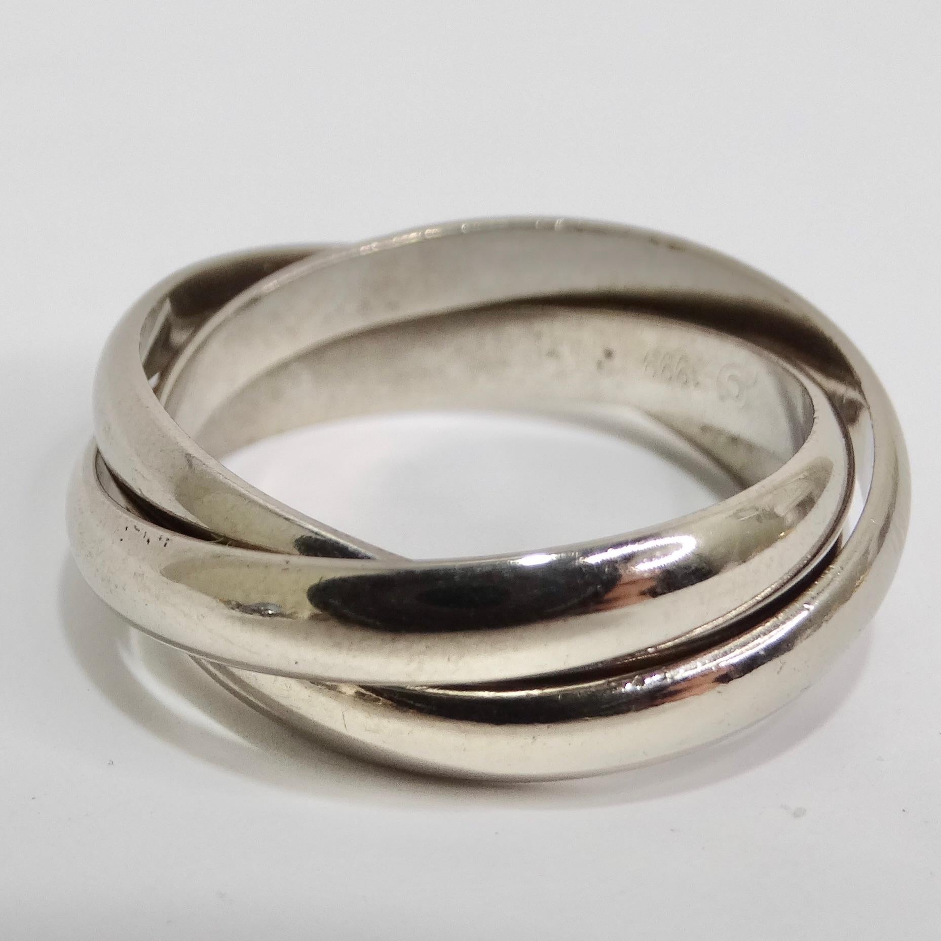 Cartier 18K White Gold Trinity Ring In Good Condition For Sale In Scottsdale, AZ