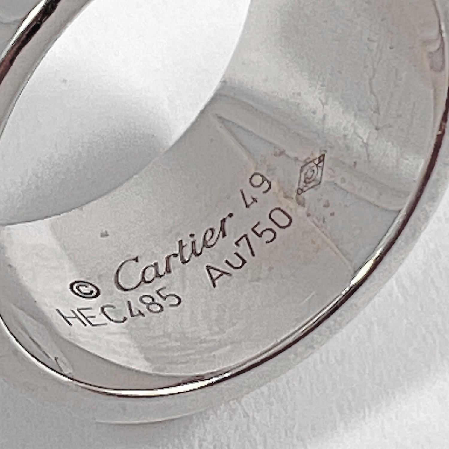 Cartier, large bague jonc d'amour en or blanc 18 carats Excellent état - En vente à Palm Beach, FL