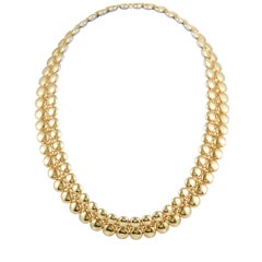 Cartier 18K White & Yellow Gold Diamond 2-row Beaded Inside Out Collar Necklace