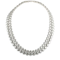 Cartier 18K White & Yellow Gold Diamond 2-row Beaded Inside Out Collar Necklace